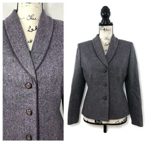 Kate Hill Jackets & Blazers - Kate Hill Tweed Faux Trimmed Blazer/Jacket